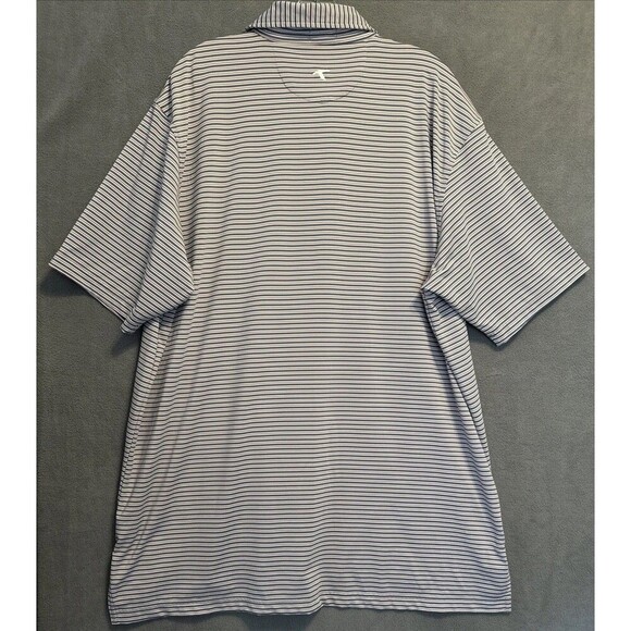 Genteal Performance Polo Shirt Golf Mens Size XXL 2XL Striped Blue Red Stretch‎ - Picture 3 of 8